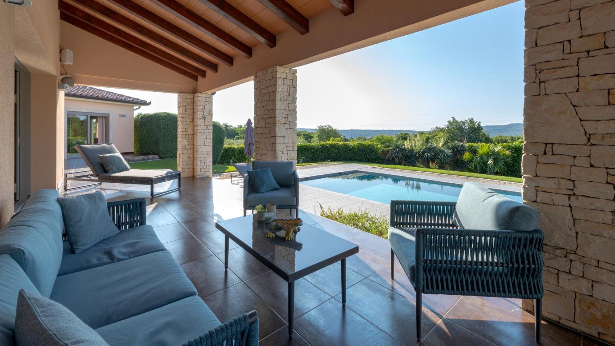 Villa Labin In Zartinj - Luxury Privacy Heated Pool With Auto Cover Esterno foto