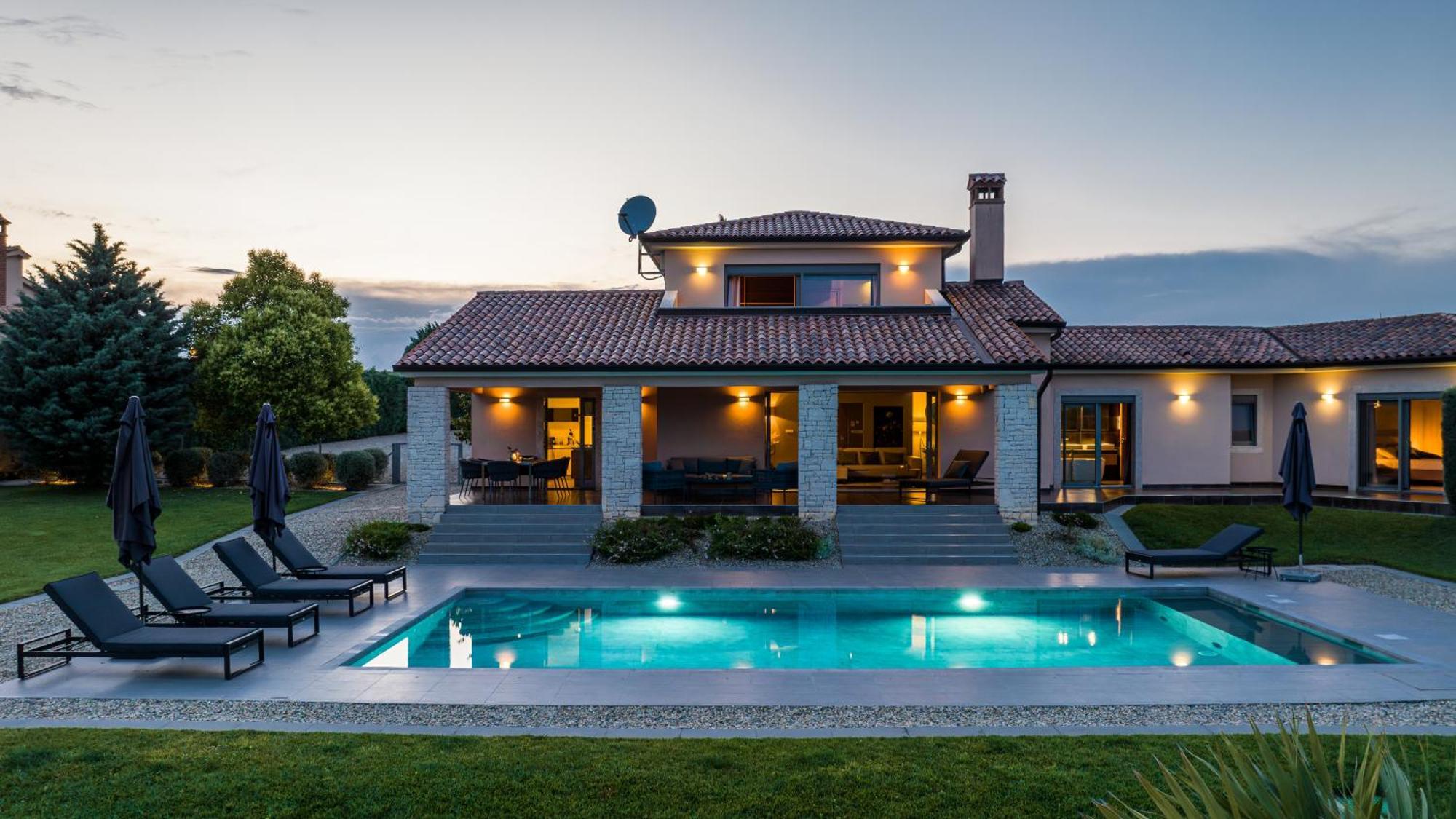 Villa Labin In Zartinj - Luxury Privacy Heated Pool With Auto Cover Esterno foto