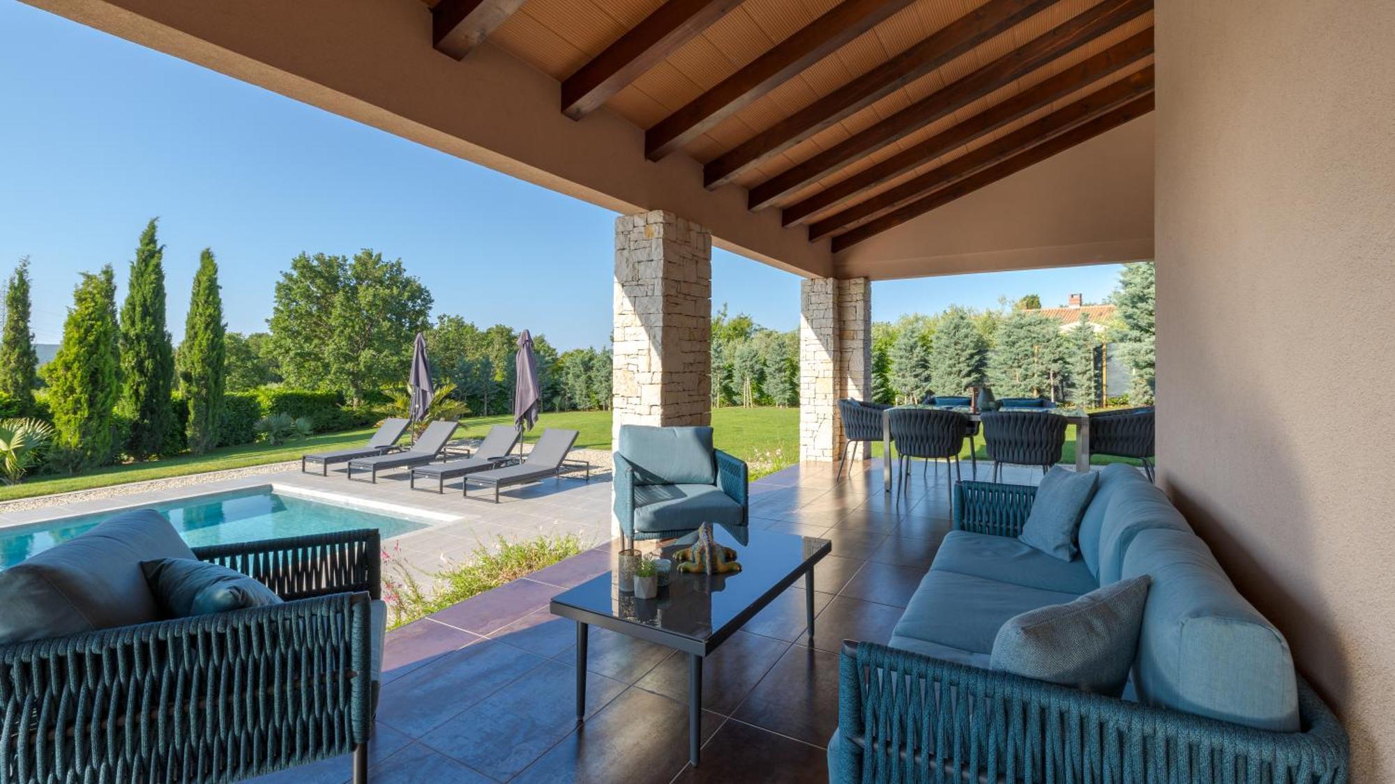 Villa Labin In Zartinj - Luxury Privacy Heated Pool With Auto Cover Esterno foto